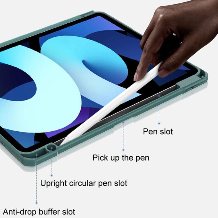 Mutural Pinyue Series PC + TPU Horizontal Flip Leather Case with Holder & Pen Slot & Sleep / Wake-up Function For iPad Air 2022 / 2020 10.9(Dark Green) - HoMEdemic™ 