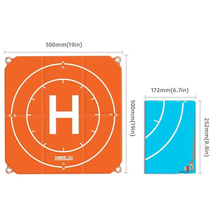 STARTRC 1109143 50cm Portable Drone Universal Foldable Square Parking Apron Landing Pad for DJI FPV / mini 2 / Mavic Air 2 / Air 2S(Orange+Blue) - HoMEdemic™ 