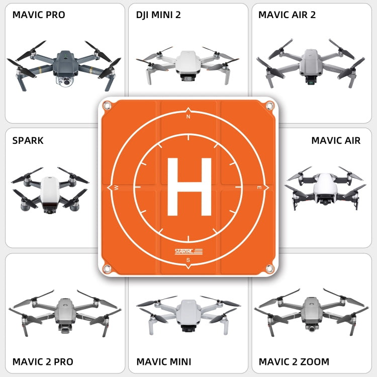 STARTRC 1109143 50cm Portable Drone Universal Foldable Square Parking Apron Landing Pad for DJI FPV / mini 2 / Mavic Air 2 / Air 2S(Orange+Blue) - HoMEdemic™ 