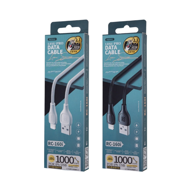Remax RC-160i 2.1A 8 Pin Lesu Pro Series Charging Data Cable, Length: 1m (Black) - HoMEdemic™ 