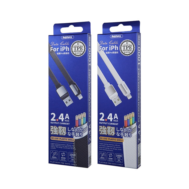 Remax RC-154i 2.4A 8 Pin Platinum Pro Charging Data Cable, Length: 1m (White) - HoMEdemic™ 