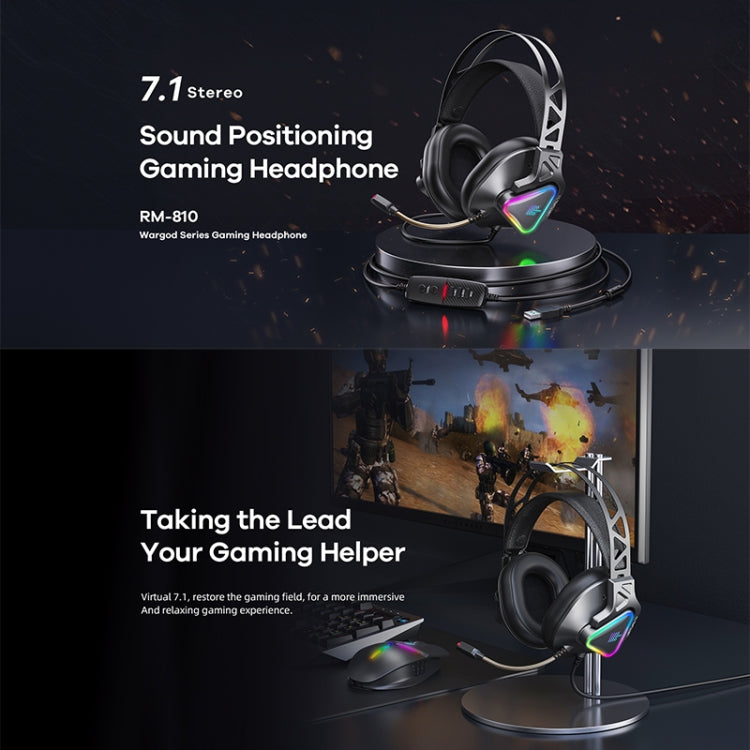 Remax RM-810 Wargod Series Intelligent Noise Reduction Gaming Headphone with Mic(Grey) - HoMEdemic™ 