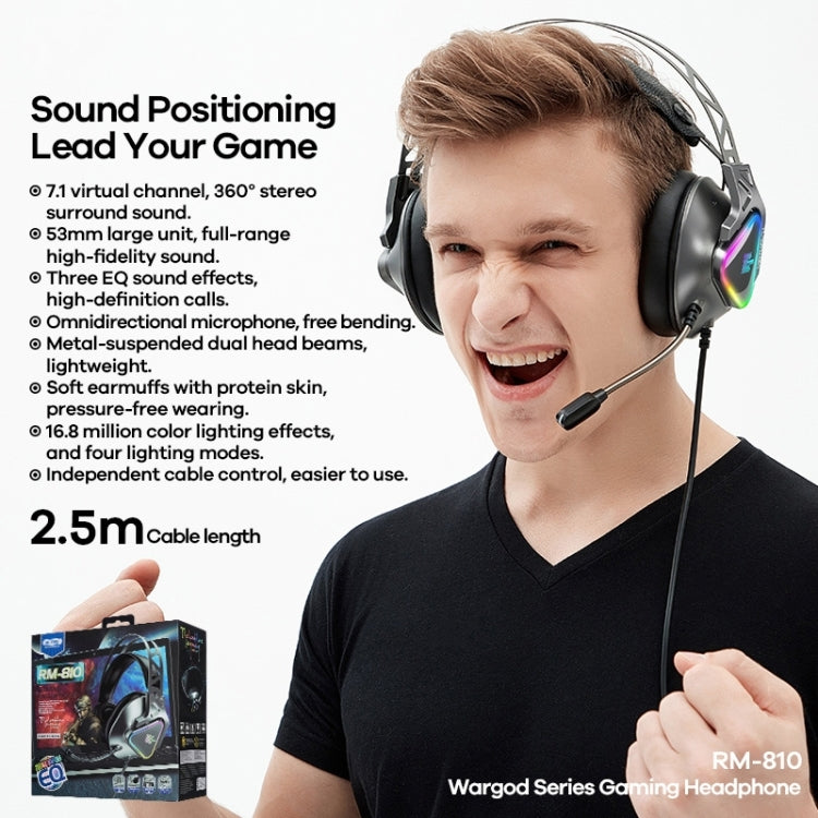 Remax RM-810 Wargod Series Intelligent Noise Reduction Gaming Headphone with Mic(Grey) - HoMEdemic™ 