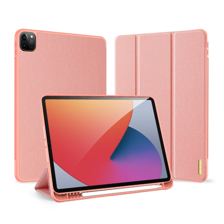 For iPad Pro 11 2022 / 2021 / 2020 DUX DUCIS Domo Series Horizontal Flip Magnetic TPU + PU Leather Tablet Case with Three-folding Holder & Pen Slot & Sleep / Wake-up Function(Pink) - HoMEdemic™ 