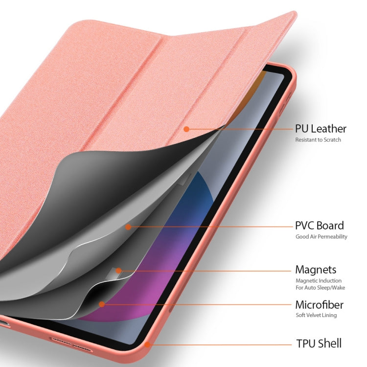 For iPad Pro 11 2022 / 2021 / 2020 DUX DUCIS Domo Series Horizontal Flip Magnetic TPU + PU Leather Tablet Case with Three-folding Holder & Pen Slot & Sleep / Wake-up Function(Pink) - HoMEdemic™ 