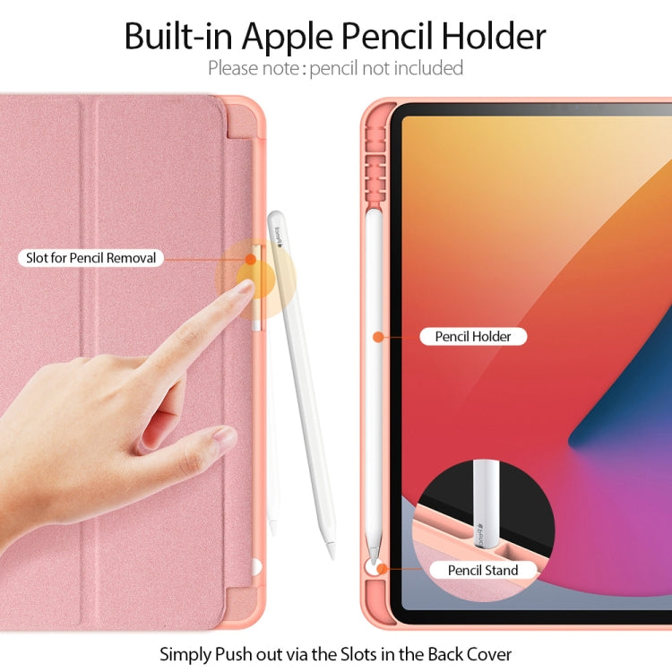 For iPad Pro 11 2022 / 2021 / 2020 DUX DUCIS Domo Series Horizontal Flip Magnetic TPU + PU Leather Tablet Case with Three-folding Holder & Pen Slot & Sleep / Wake-up Function(Pink) - HoMEdemic™ 