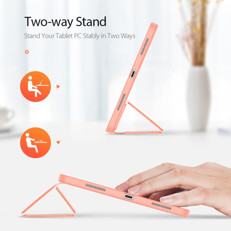 For iPad Pro 11 2022 / 2021 / 2020 DUX DUCIS Domo Series Horizontal Flip Magnetic TPU + PU Leather Tablet Case with Three-folding Holder & Pen Slot & Sleep / Wake-up Function(Pink) - HoMEdemic™ 