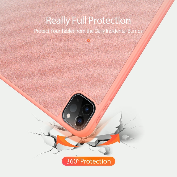 For iPad Pro 11 2022 / 2021 / 2020 DUX DUCIS Domo Series Horizontal Flip Magnetic TPU + PU Leather Tablet Case with Three-folding Holder & Pen Slot & Sleep / Wake-up Function(Pink) - HoMEdemic™ 