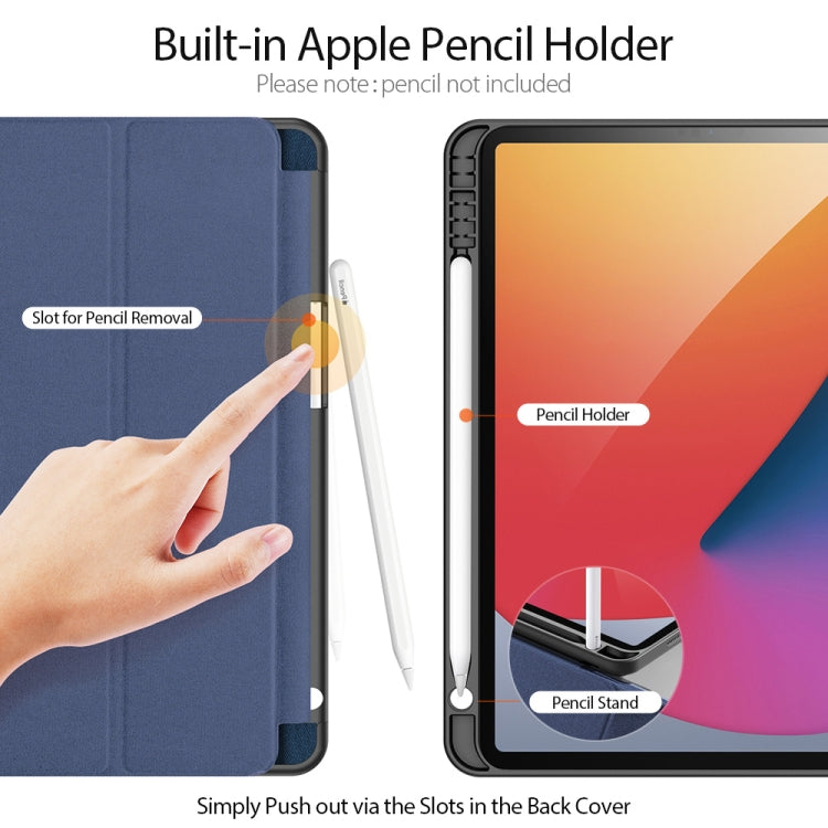 For iPad Pro 11 2022 / 2021 / 2020 DUX DUCIS Domo Series Horizontal Flip Magnetic TPU + PU Leather Tablet Case with Three-folding Holder & Pen Slot & Sleep / Wake-up Function(Blue) - HoMEdemic™ 