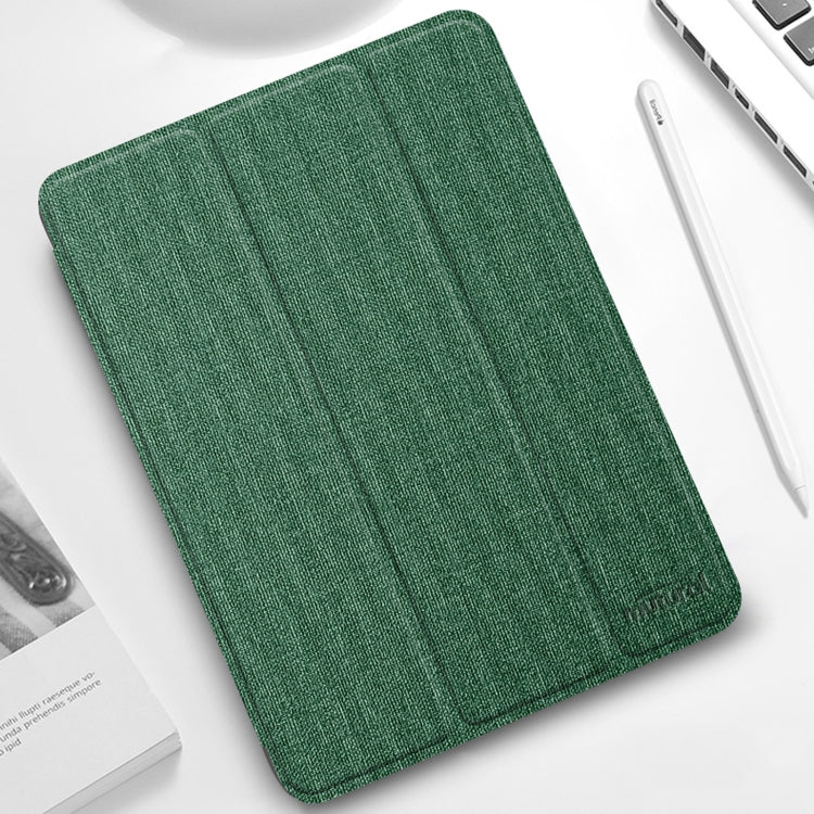 For iPad Pro 11 2022 / 2021 / 2020 Mutural YASHI Series TPU + PU Cloth Pattern Texture Horizontal Flip Leather Tablet Case with Three-folding Holder & Pen Slot & Wake-up / Sleep Function(Green) - HoMEdemic™ 