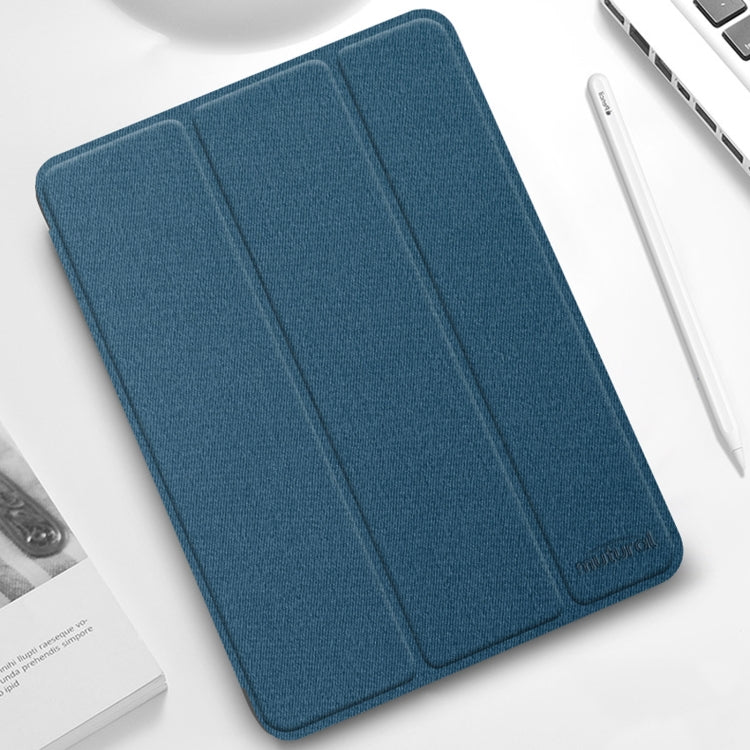 For iPad Pro 11 2022 / 2021 / 2020 Mutural YASHI Series TPU + PU Cloth Pattern Texture Horizontal Flip Leather Tablet Case with Three-folding Holder & Pen Slot & Wake-up / Sleep Function(Blue) - HoMEdemic™ 