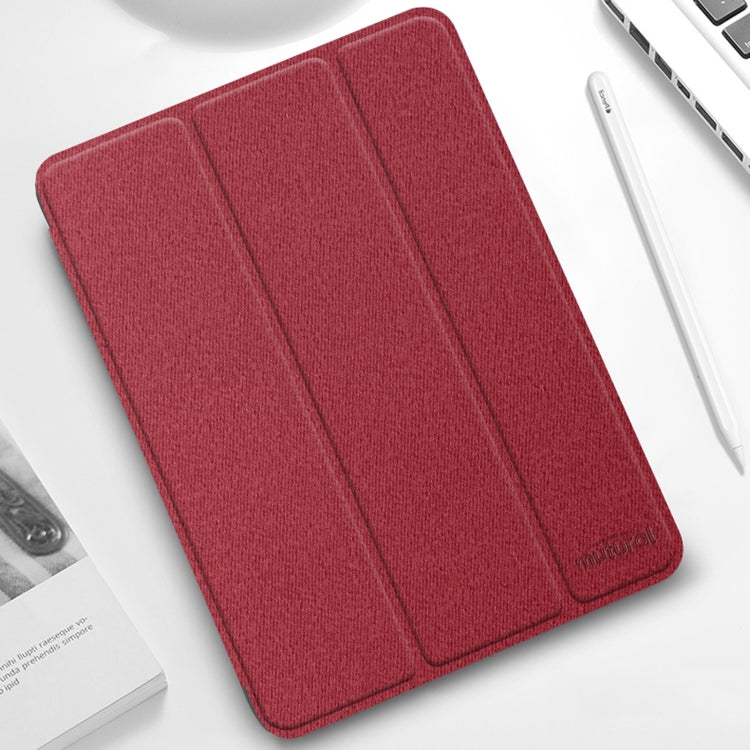 For iPad Pro 11 2022 / 2021 / 2020 Mutural YASHI Series TPU + PU Cloth Pattern Texture Horizontal Flip Leather Tablet Case with Three-folding Holder & Pen Slot & Wake-up / Sleep Function(Red) - HoMEdemic™ 