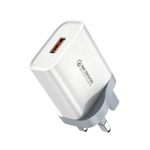 WK WP-U57 18W Speed QC3.0 Fast Charger + USB to Type-C / USB-C Data Cable, Plug Type:UK Plug - HoMEdemic™ 