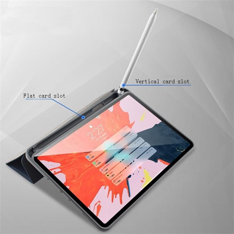 For iPad 10.2 Mutural YASHI Series TPU + PU Cloth Pattern Texture Horizontal Flip Leather Case with Three-folding Holder & Pen Slot & Wake-up / Sleep Function(Black) - HoMEdemic™ 