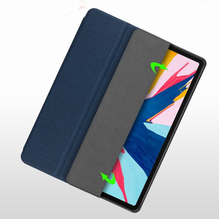 For iPad 10.2 Mutural YASHI Series TPU + PU Cloth Pattern Texture Horizontal Flip Leather Case with Three-folding Holder & Pen Slot & Wake-up / Sleep Function(Black) - HoMEdemic™ 