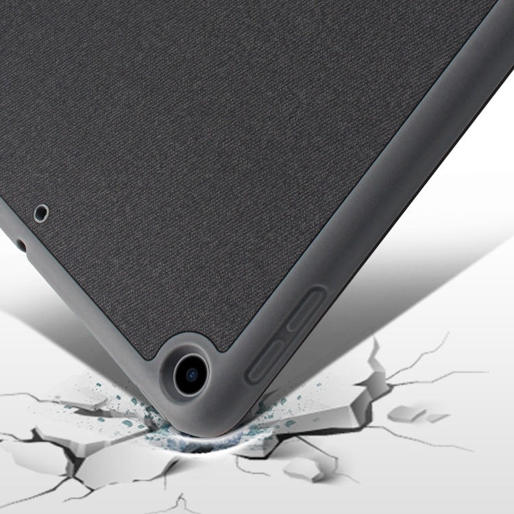 For iPad 10.2 Mutural YASHI Series TPU + PU Cloth Pattern Texture Horizontal Flip Leather Case with Three-folding Holder & Pen Slot & Wake-up / Sleep Function(Black) - HoMEdemic™ 