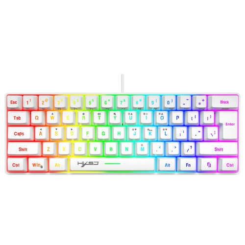 HXSJ V700 61 Keys RGB Lighting Gaming Wired Keyboard (White) - HoMEdemic™ 