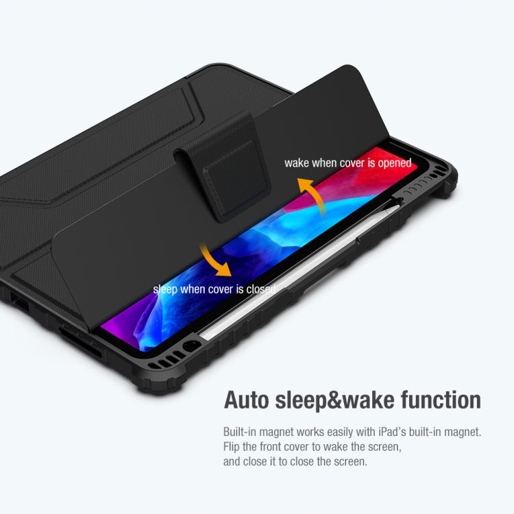 NILLKIN Armoured Pro Flip Cover Leather Case With Stand & Pen Slot & Sleep Function For iPad Air 2022 / 2020 10.9 / Air 4 / Pro 11 inch (2020) - HoMEdemic™ 