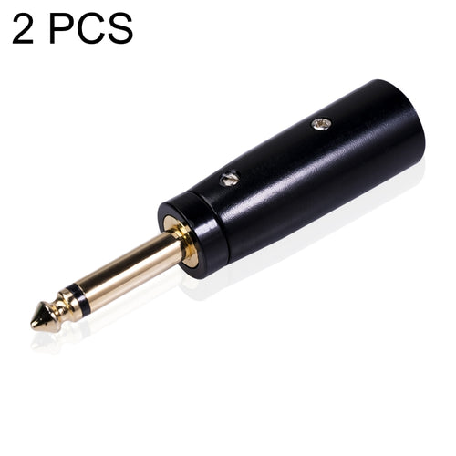 2 PCS LZ1168G Gilded 6.35mm Mono Male to XRL Male Audio Adapter Microphone Stereo Speaker Connector - HoMEdemic™ 