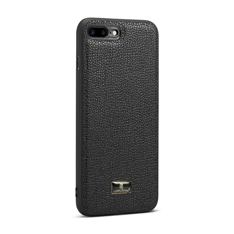 For iPhone SE 2022 / SE 2020 / 8 / 7 Fierre Shann Leather Texture Phone Back Cover Case(Lychee Black) - HoMEdemic™ 
