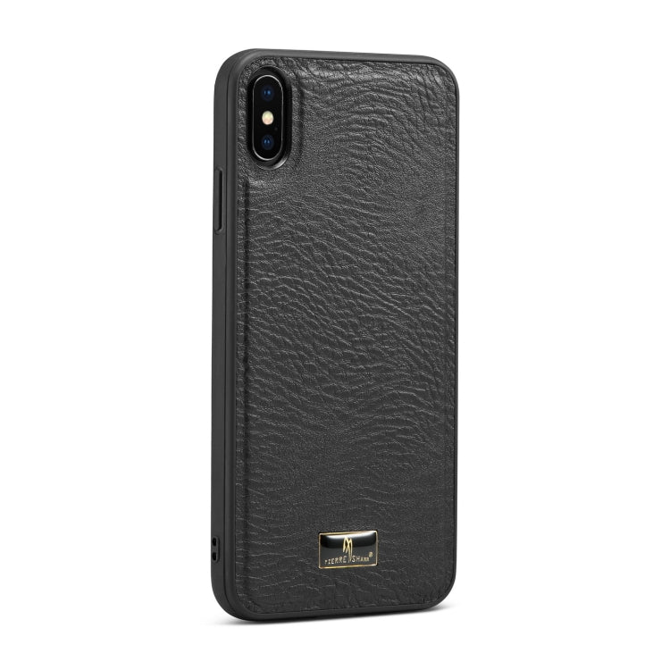 For iPhone X / XS Fierre Shann Leather Texture Phone Back Cover Case(Cowhide Black) - HoMEdemic™ 