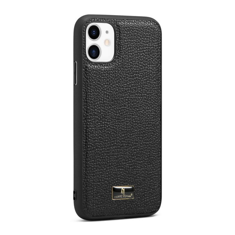 For iPhone 11 Fierre Shann Leather Texture Phone Back Cover Case (Lychee Black) - HoMEdemic™ 