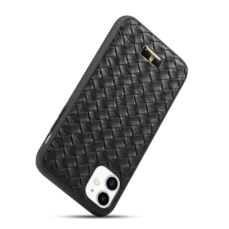 For iPhone 11 Fierre Shann Leather Texture Phone Back Cover Case (Woven Black) - HoMEdemic™ 