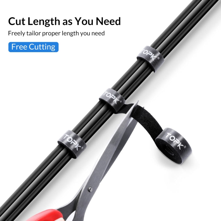 4 PCS TOPK Reusable & Dividable Nylon Tie-wraps Hook and Loop Fastener Cable Ties, Length:2m - HoMEdemic™ 