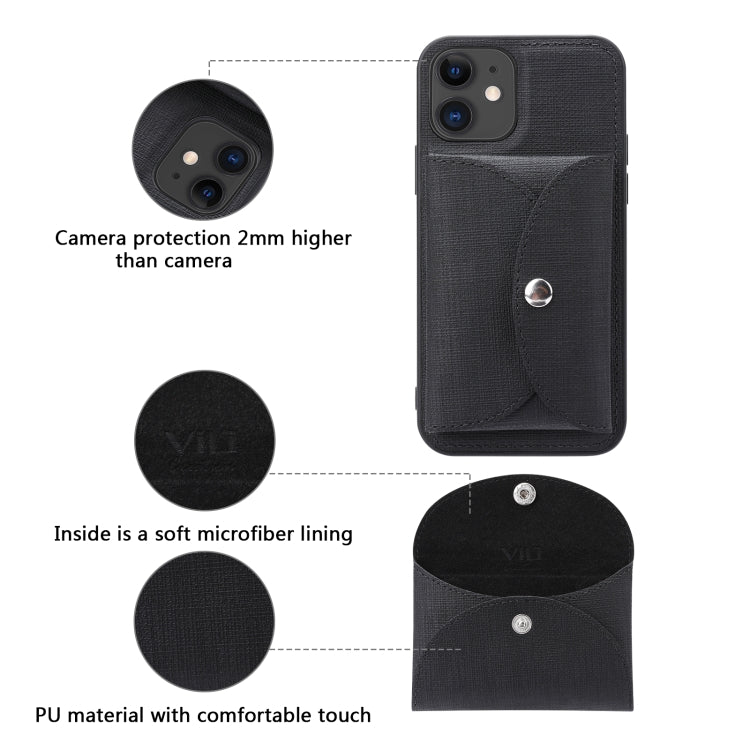 For iPhone 12 Pro ViLi T Series TPU + PU Woven Fabric Magnetic Protective Case with Wallet(Black) - HoMEdemic™ 