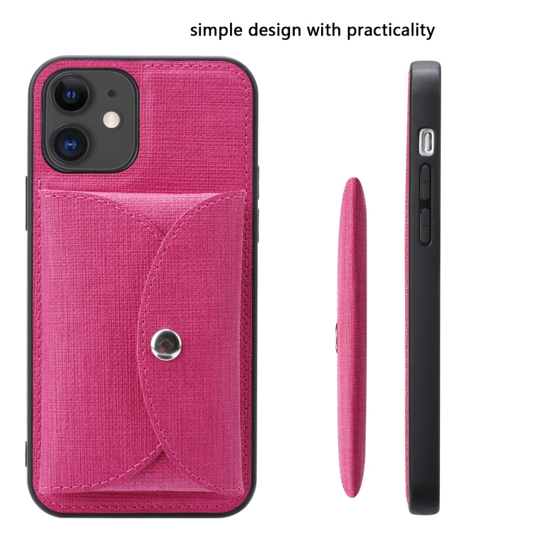 For iPhone 12 Pro ViLi T Series TPU + PU Woven Fabric Magnetic Protective Case with Wallet(Rose Red) - HoMEdemic™ 