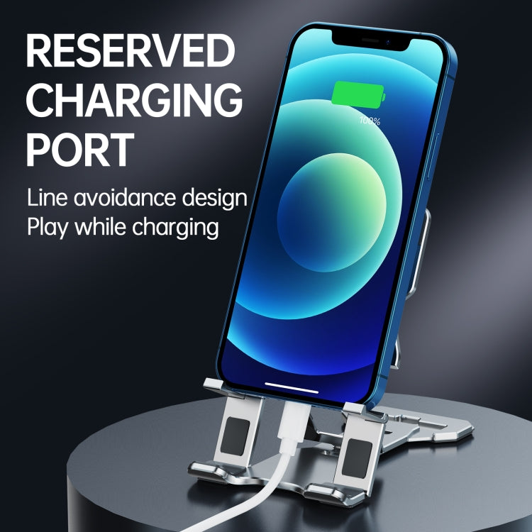 R-JUST HZ06 Universal Foldable Magnetic Flakes Aluminum Alloy Mobile Phones / Tablets Holder(Grey) - HoMEdemic™ 