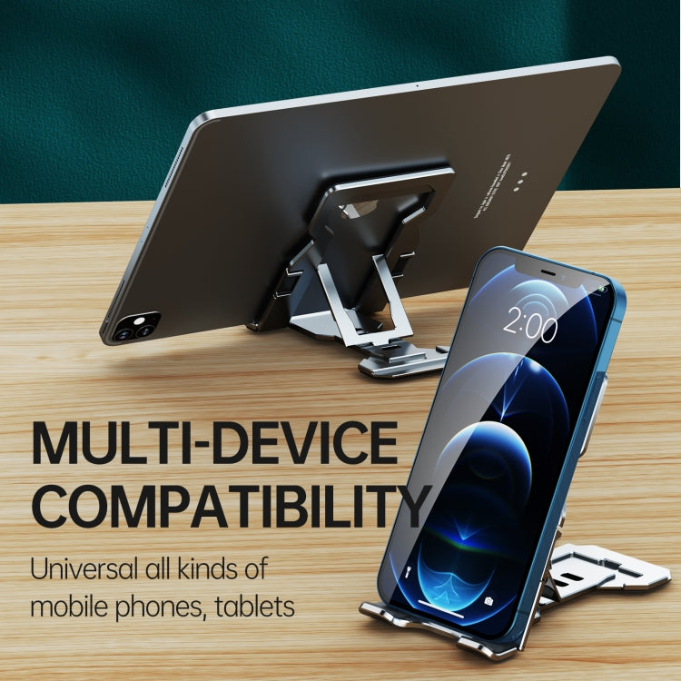 R-JUST HZ06 Universal Foldable Magnetic Flakes Aluminum Alloy Mobile Phones / Tablets Holder(Grey) - HoMEdemic™ 