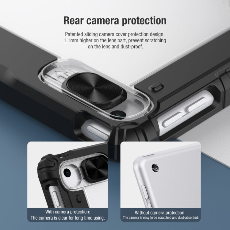 For iPad 10.2 2021 / 2020 / 2019 NILLKIN Bumper Pro Horizontal Flip Leather Case with Pen Slot & Holder & Pen Slot Only Supports iPad Pencil 2nd Generation(Black) - HoMEdemic™ 