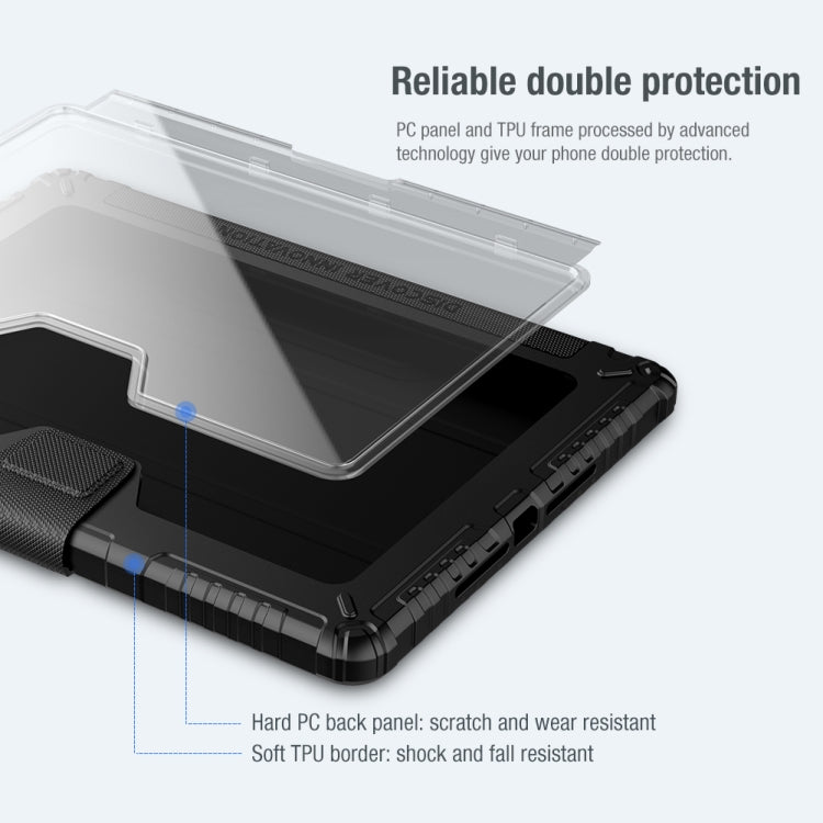 For iPad 10.2 2021 / 2020 / 2019 NILLKIN Bumper Pro Horizontal Flip Leather Case with Pen Slot & Holder & Pen Slot Only Supports iPad Pencil 2nd Generation(Black) - HoMEdemic™ 