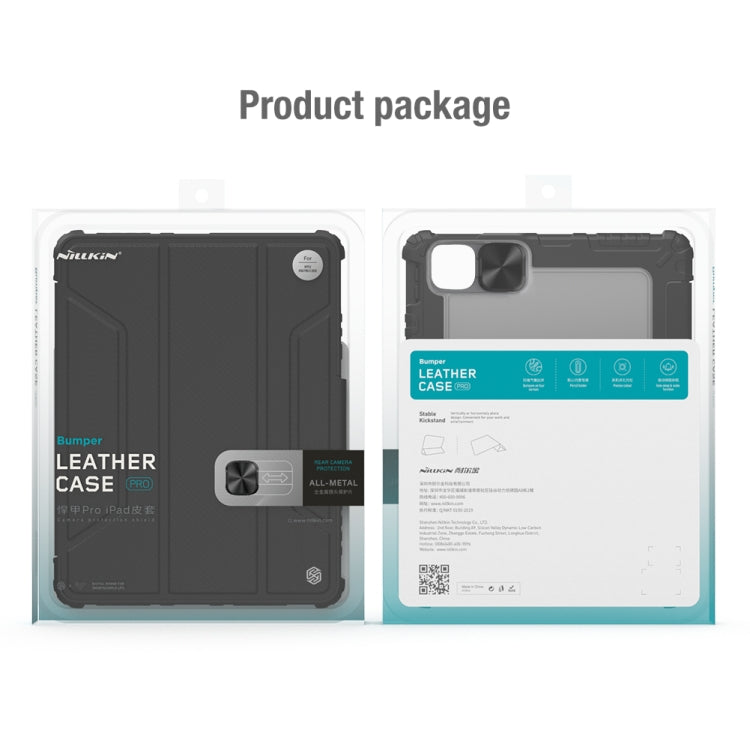 For iPad 10.2 2021 / 2020 / 2019 NILLKIN Bumper Pro Horizontal Flip Leather Case with Pen Slot & Holder & Pen Slot Only Supports iPad Pencil 2nd Generation(Black) - HoMEdemic™ 