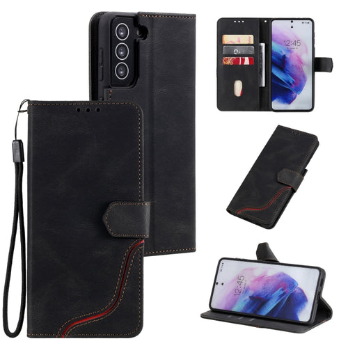 Three-color Stitching Calf Texture Horizontal Flip Leather Case with Holder & Card Slots & Wallet - HoMEdemic™ 