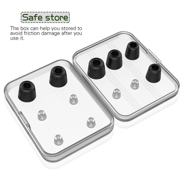 6 Pairs New Bee NB-M1 Slow Rebound Memory Foam Ear Caps with Storage Box, Suitable for 5mm-7mm Earphone Plugs(Black) - HoMEdemic™ 