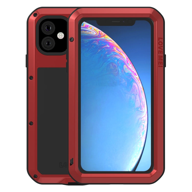 For iPhone 11 LOVE MEI Metal Shockproof Waterproof Dustproof Protective Case(Red) - HoMEdemic™ 