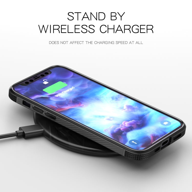 For iPhone 12 / 12 Pro iPAKY MG Series Carbon Fiber Texture Shockproof TPU+ Transparent PC Case(Black) - HoMEdemic™ 