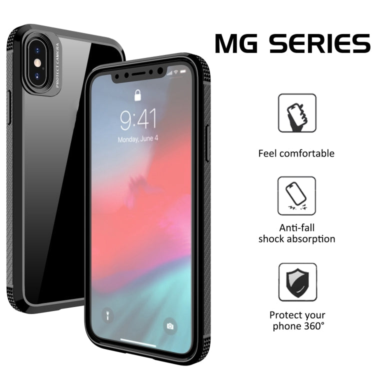 For iPhone XS Max iPAKY MG Series Carbon Fiber Texture Shockproof TPU+ Transparent PC Case(Black) - HoMEdemic™ 