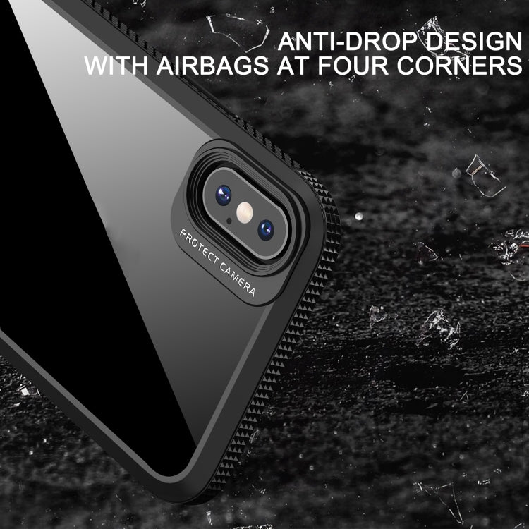For iPhone XS Max iPAKY MG Series Carbon Fiber Texture Shockproof TPU+ Transparent PC Case(Black) - HoMEdemic™ 
