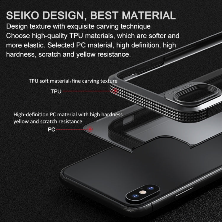 For iPhone XS Max iPAKY MG Series Carbon Fiber Texture Shockproof TPU+ Transparent PC Case(Black) - HoMEdemic™ 