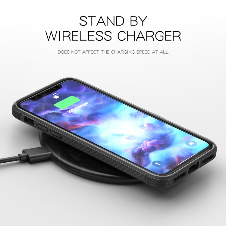 For iPhone XS Max iPAKY MG Series Carbon Fiber Texture Shockproof TPU+ Transparent PC Case(Black) - HoMEdemic™ 