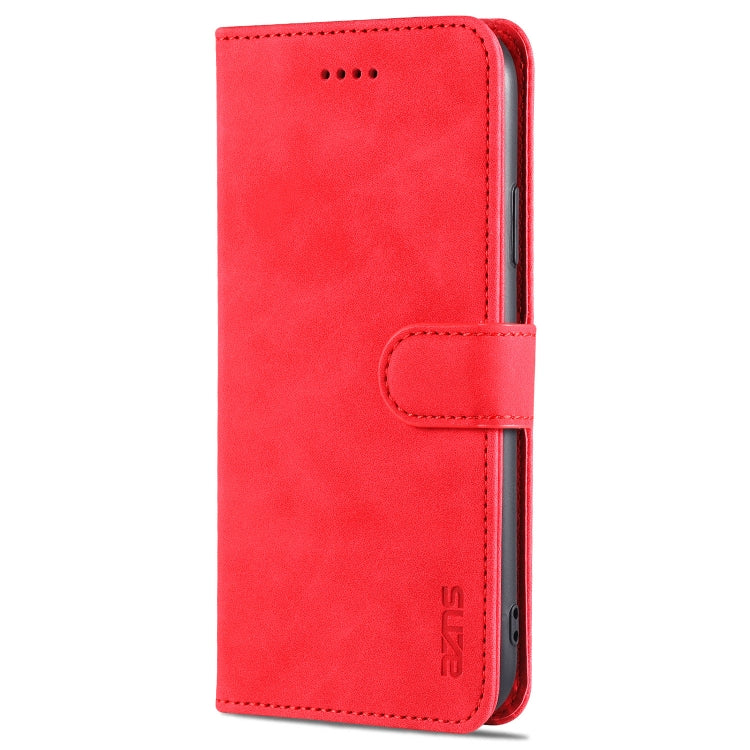 For iPhone 11 AZNS Skin Feel Calf Texture Horizontal Flip Leather Case with Card Slots & Holder & Wallet (Red) - HoMEdemic™ 