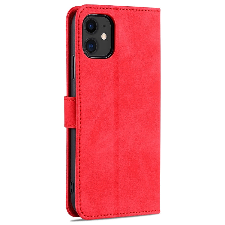 For iPhone 11 AZNS Skin Feel Calf Texture Horizontal Flip Leather Case with Card Slots & Holder & Wallet (Red) - HoMEdemic™ 
