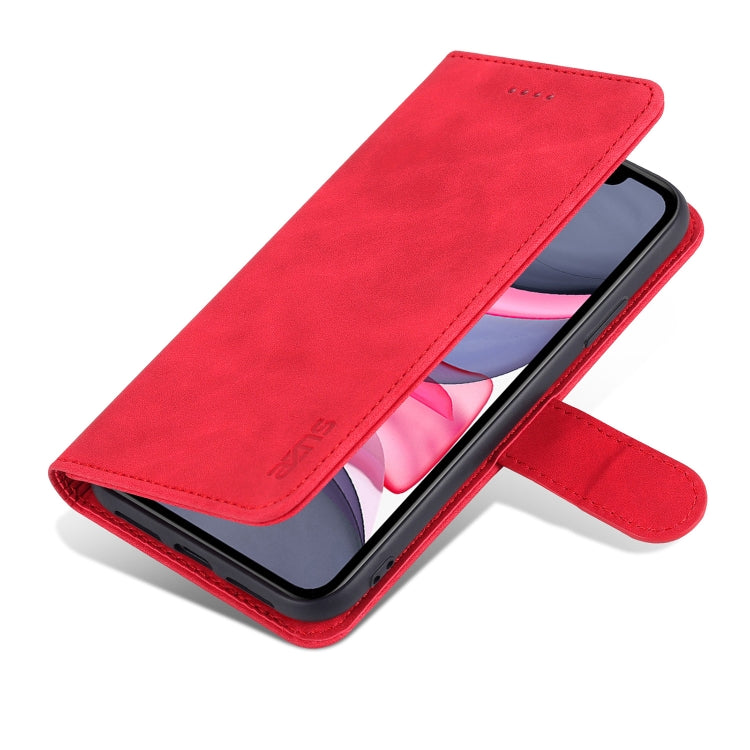 For iPhone 11 AZNS Skin Feel Calf Texture Horizontal Flip Leather Case with Card Slots & Holder & Wallet (Red) - HoMEdemic™ 