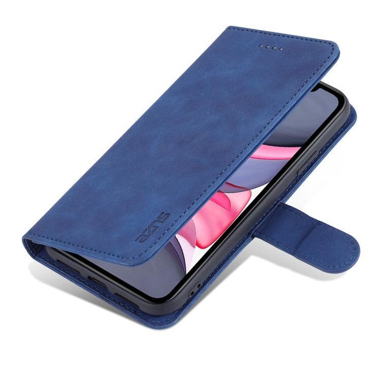 For iPhone 11 AZNS Skin Feel Calf Texture Horizontal Flip Leather Case with Card Slots & Holder & Wallet (Blue) - HoMEdemic™ 