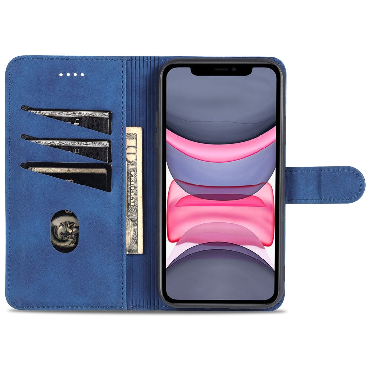 For iPhone 11 AZNS Skin Feel Calf Texture Horizontal Flip Leather Case with Card Slots & Holder & Wallet (Red) - HoMEdemic™ 