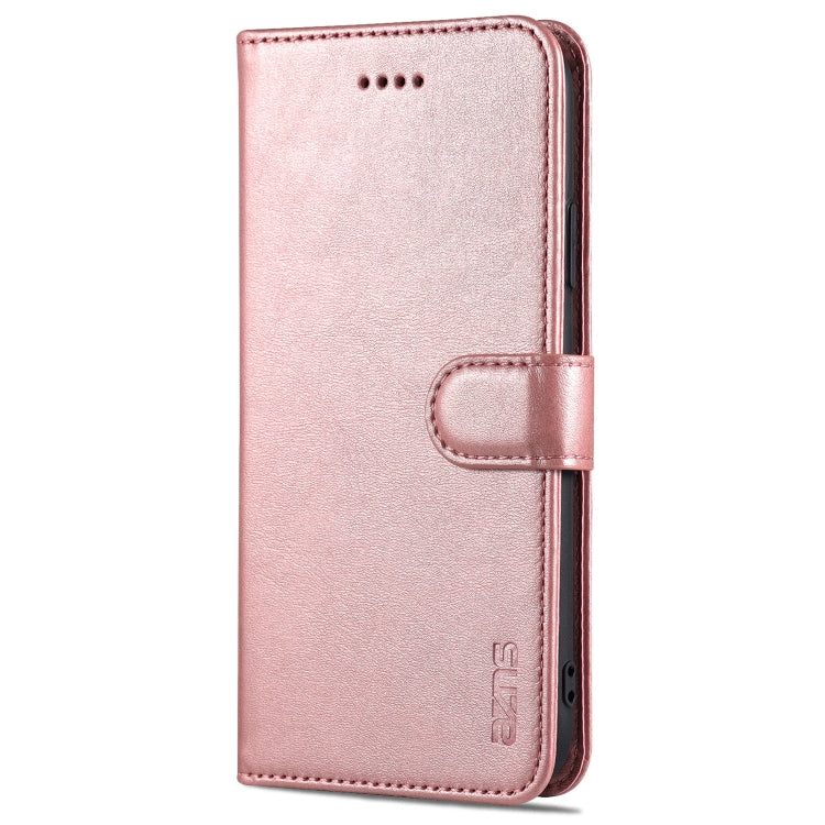 For iPhone X / XS AZNS Skin Feel Calf Texture Horizontal Flip Leather Case with Card Slots & Holder & Wallet(Rose Gold) - HoMEdemic™ 