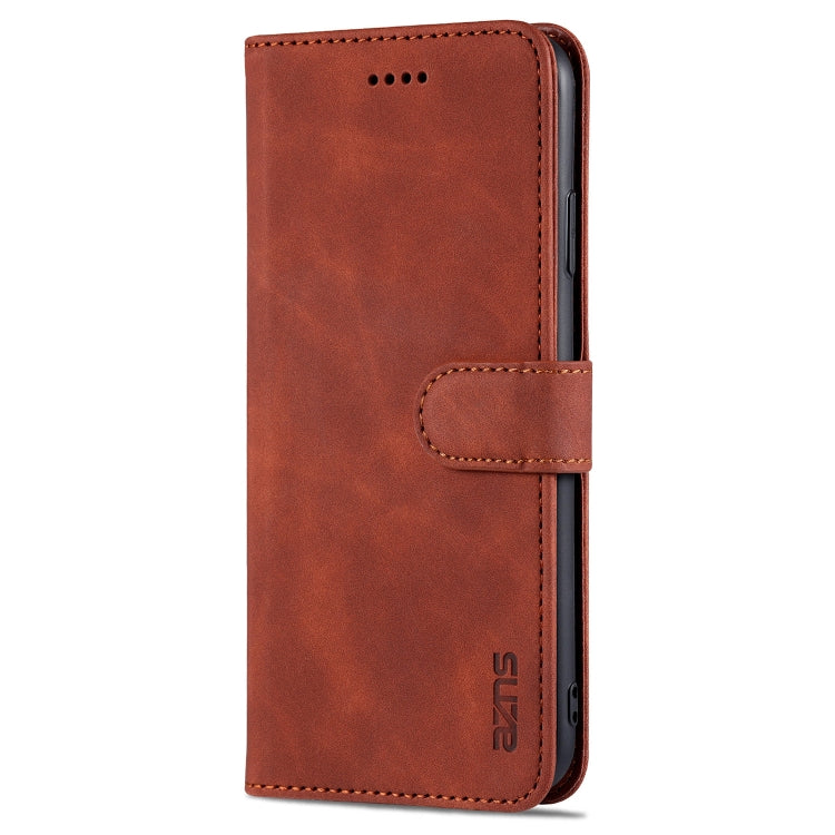 For iPhone XS Max AZNS Skin Feel Calf Texture Horizontal Flip Leather Case with Card Slots & Holder & Wallet(Brown) - HoMEdemic™ 